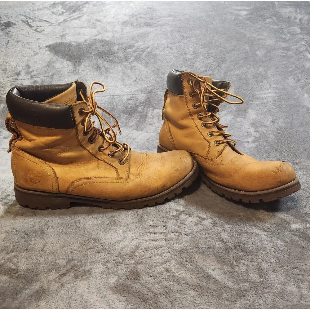 Timberland Boots Mens 11 Beige Wheat Nubuck Leather 6